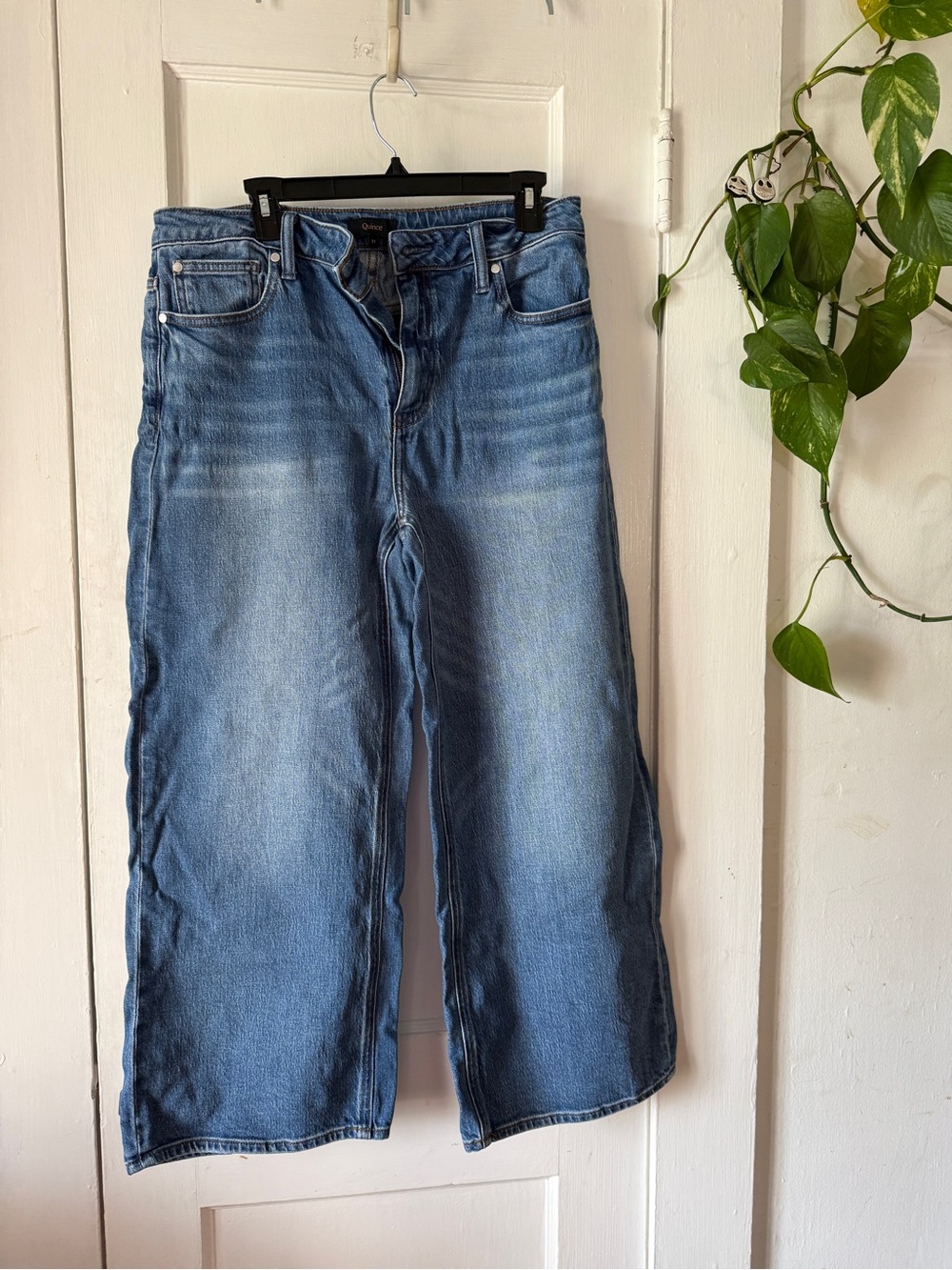 Quince Mid-Blue Wide-Leg Women’s Jeans